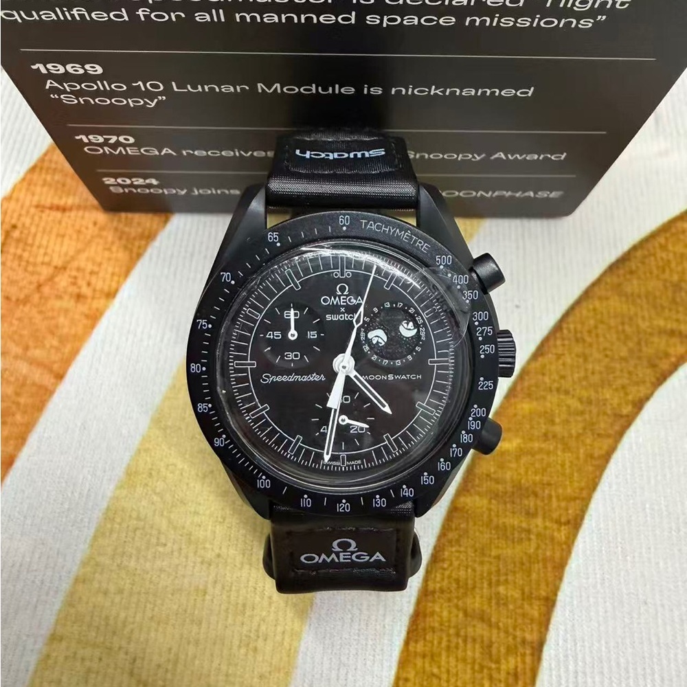 🌟Swatch X Omega MoonSwatch Mission To The Moonphase - New Moon Watch